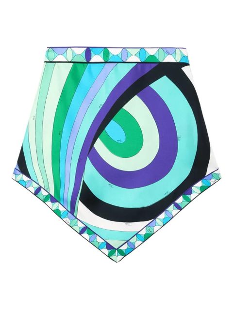 PUCCI abstract-print asymmetric mini skirt - Blue