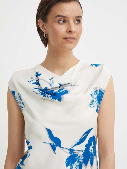 Calvin Klein bluzka damska kolor beżowy gładka K20K207036