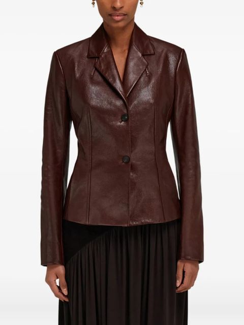 Ferragamo leather jacket - Brown