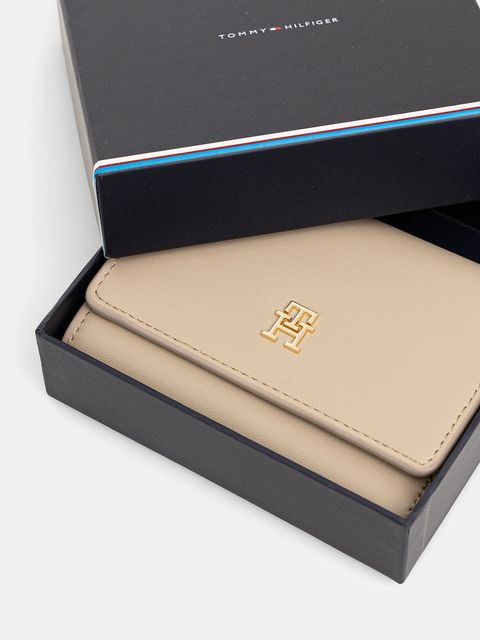 Tommy Hilfiger portfel damski kolor beżowy AW0AW17737