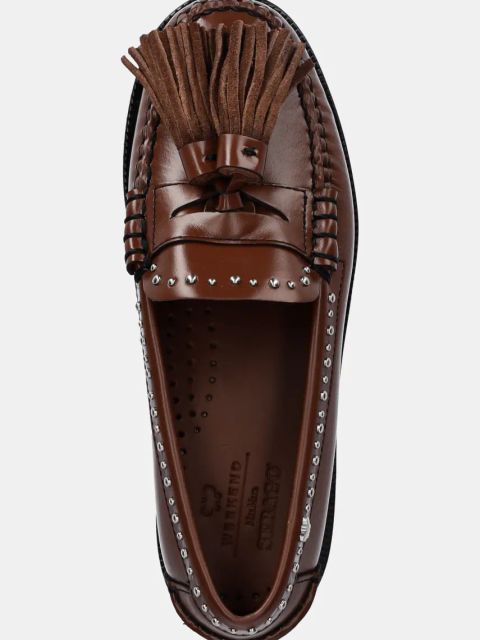 Weekend Max Mara mokasyny skórzane WEEKENDAN damskie kolor brązowy na płaskim obcasie 2515521014600