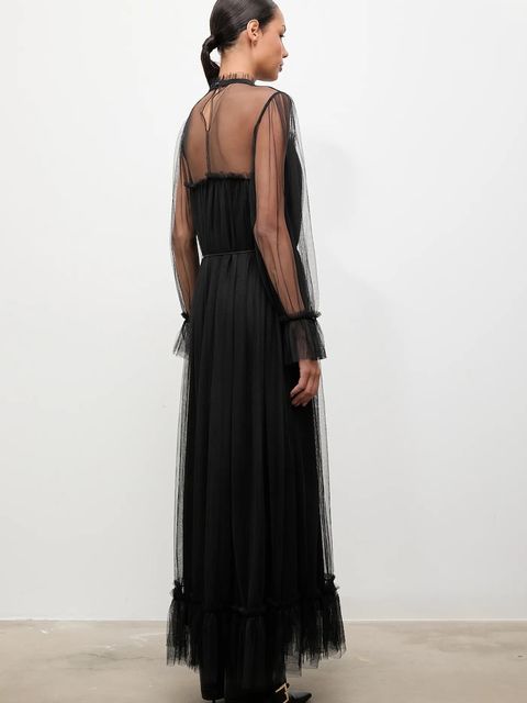 Answear.LAB sukienka kolor czarny maxi prosta - zdjęcie produktu nr 2