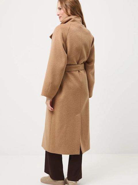 Medicine płaszcz wełniany damski kolor beżowy