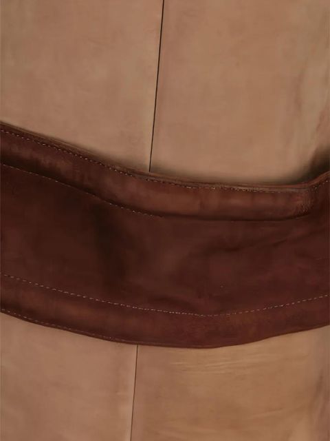 Miu Miu suede belted single-breasted coat - Brown