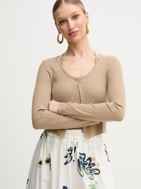 MAX&Co. kardigan damski kolor brązowy lekki 2516931014200