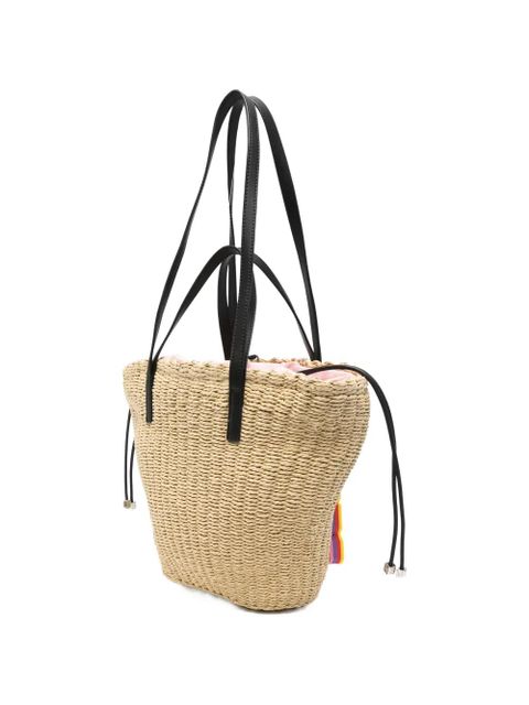 GCDS logo-plaque tote bag - Neutrals