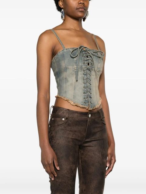 MISBHV Lara denim corset top - Blue