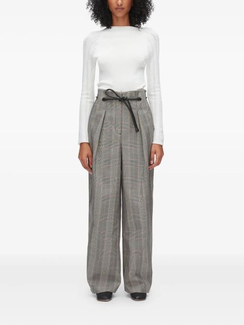 3.1 Phillip Lim plaid-pattern drawstring trousers - Grey