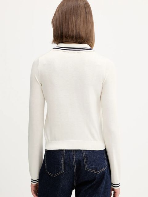 Guess Jeans kardigan z domieszką wełny damski kolor beżowy lekki W5YR32 Z3HO2