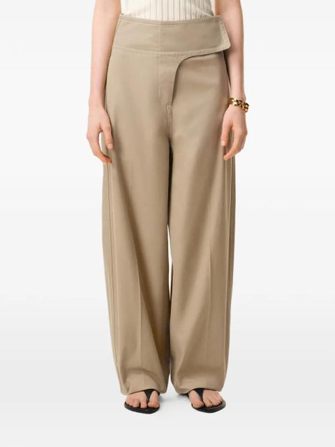 AMI Paris cotton wrapped belted trousers - Neutrals