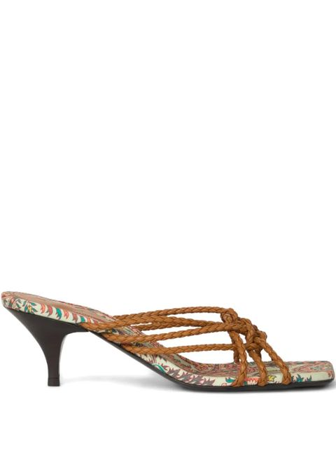 ETRO 45mm woven kitten-heeled sandals - Brown - zdjęcie produktu nr 1