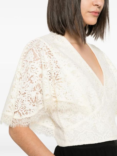 TWINSET lace flared-sleeves blouse - Neutrals