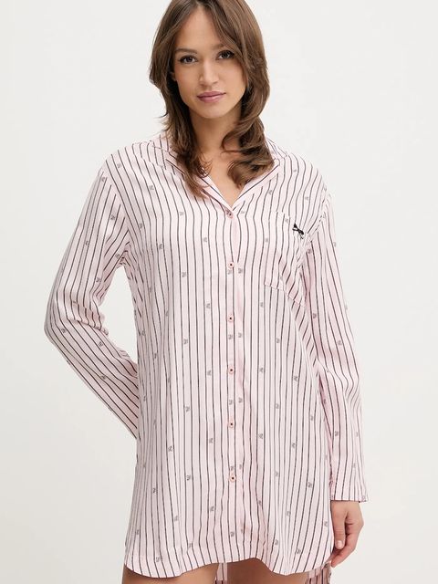 HUGO koszula nocna SARTORIAL SLEEPSHIRT damska kolor różowy 50556665 - zdjęcie produktu nr 1