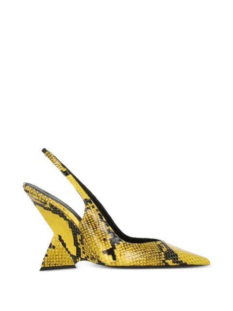 The Attico snake-print slingback pumps - Yellow - zdjęcie produktu nr 1