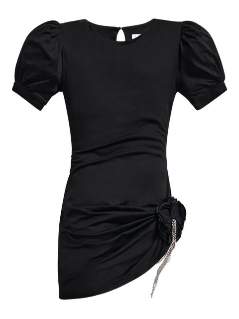 AREA puff-sleeve crystal-embellished mini dress - Black - zdjęcie produktu nr 1