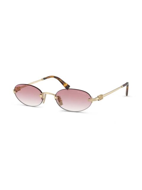 Miu Miu Eyewear oval-frame sunglasses - Gold - zdjęcie produktu nr 1