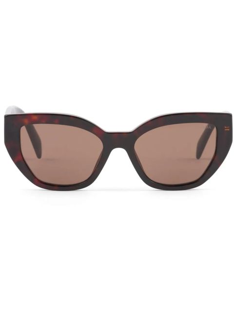Prada Eyewear logo-plaque cat-eye sunglasses - Brown - zdjęcie produktu nr 1