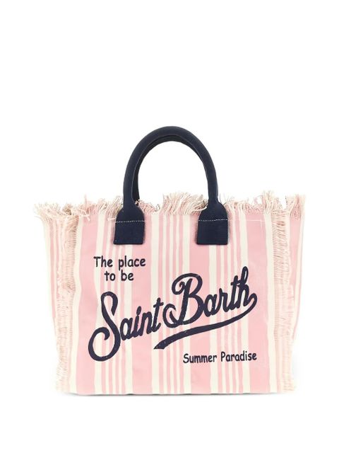 MC2 Saint Barth Colette striped frayed-edge beach bag - Pink - zdjęcie produktu nr 1