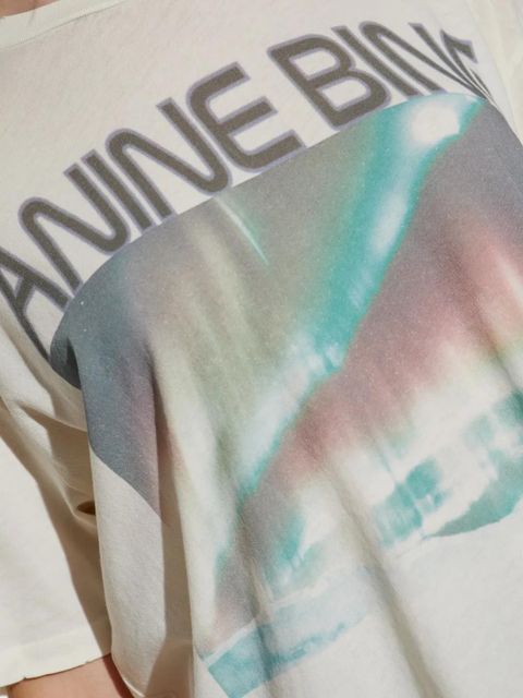 ANINE BING graphic-print T-shirt - Neutrals
