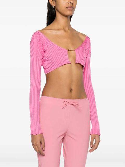 Jacquemus La Maille ribbed shrug cardigan - Pink