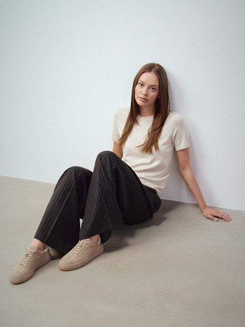 Medicine sneakersy zamszowe damskie kolor beżowy