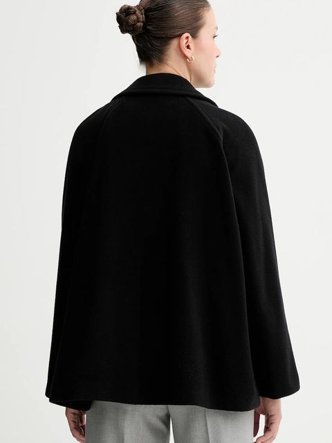 Marc O'Polo płaszcz z wełną kolor czarny 508017570119