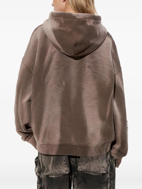 AMIRI embellished zip-up sweatshirt - Brown