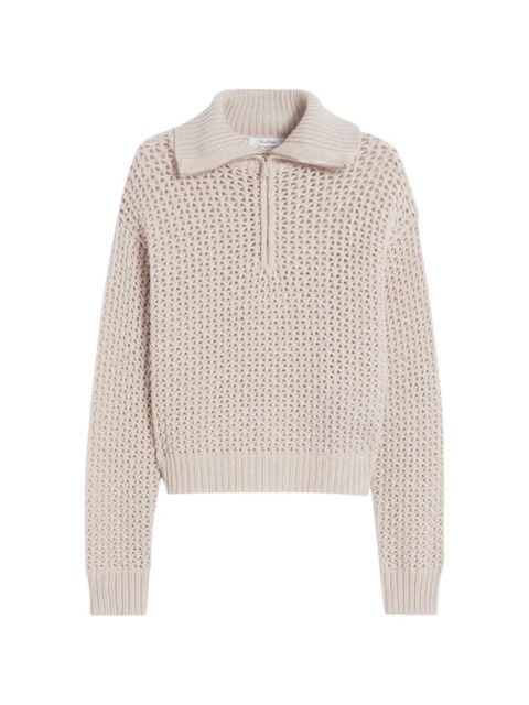 Max Mara zip-up open-knit polo shirt - Neutrals - zdjęcie produktu nr 1