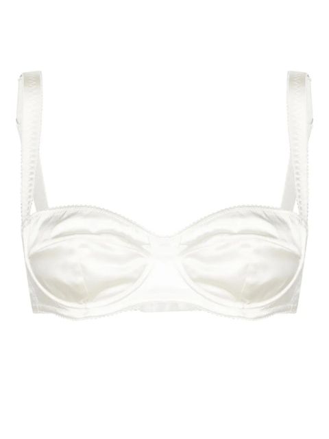 Dolce & Gabbana scallop-edge satin balconette bra - White - zdjęcie produktu nr 1