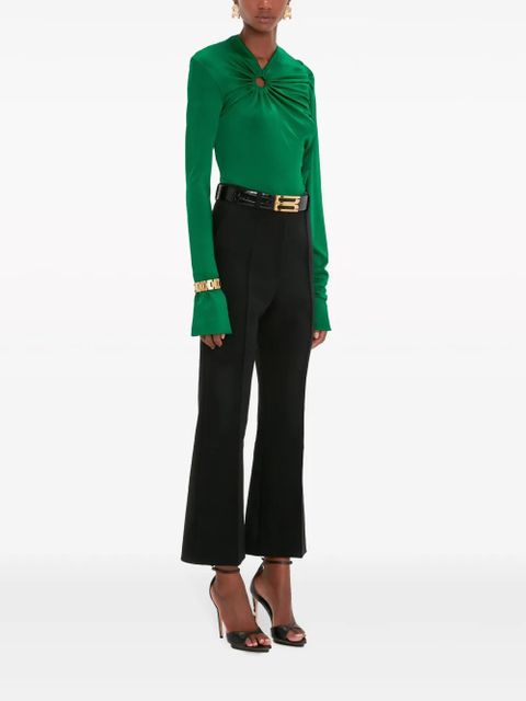 Victoria Beckham long-sleeve gathered-detail top - Green