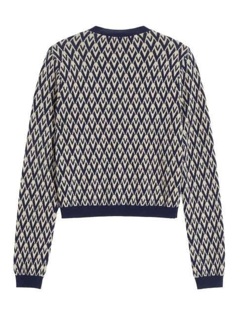 Valentino Garavani Toute La V jacquard cardigan - Blue