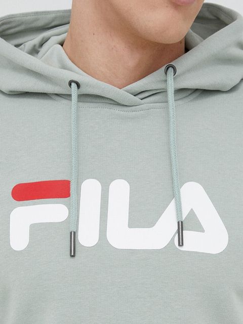 Fila bluza Barumini kolor szary z kapturem z nadrukiem FAU0068