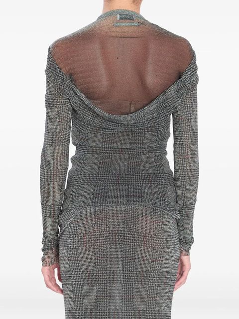 Jean Paul Gaultier checked mesh top - Grey