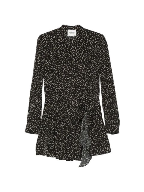 MARANT ÉTOILE floral print ruched dress - Black - zdjęcie produktu nr 1