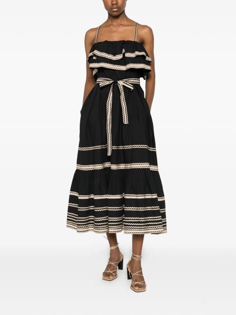 Ulla Johnson Lucian ruffled midi dress - Black - zdjęcie produktu nr 2