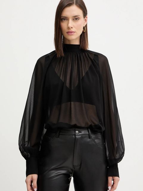 Guess bluzka AUDRINE damska kolor czarny wzorzysta W5BH84 W3022