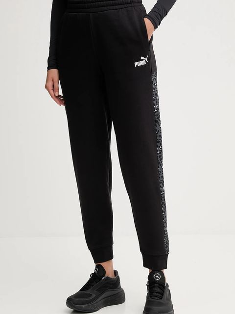 Puma spodnie dresowe damskie kolor czarny wzorzyste 688086 - zdjęcie produktu nr 1