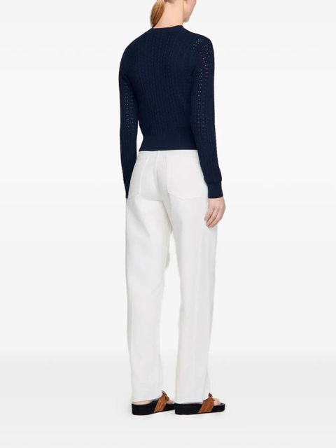 SANDRO button-fastening cardigan - Blue