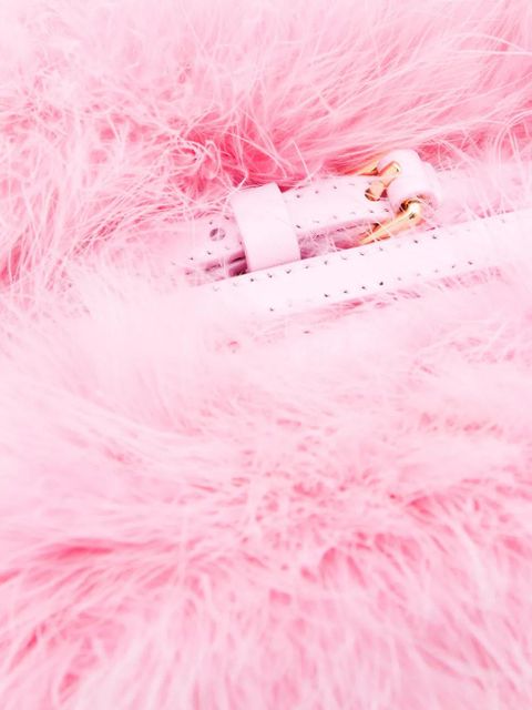 Moschino feather buckled tote bag - Pink