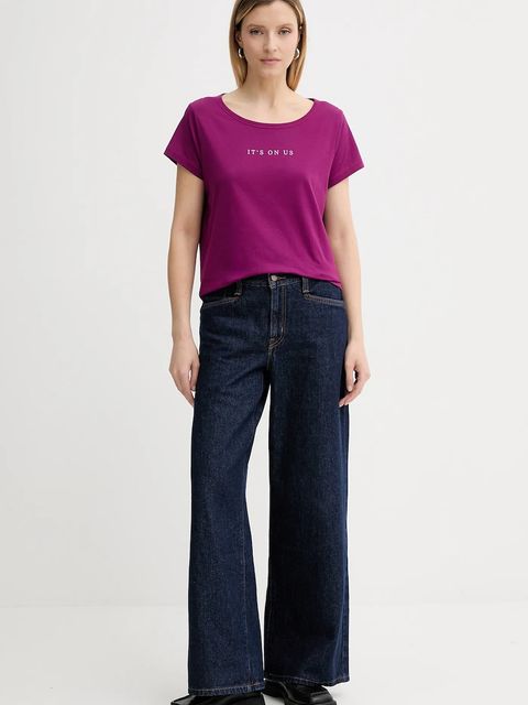 Marc O'Polo t-shirt bawełniany damski kolor różowy 506206751431 - zdjęcie produktu nr 2