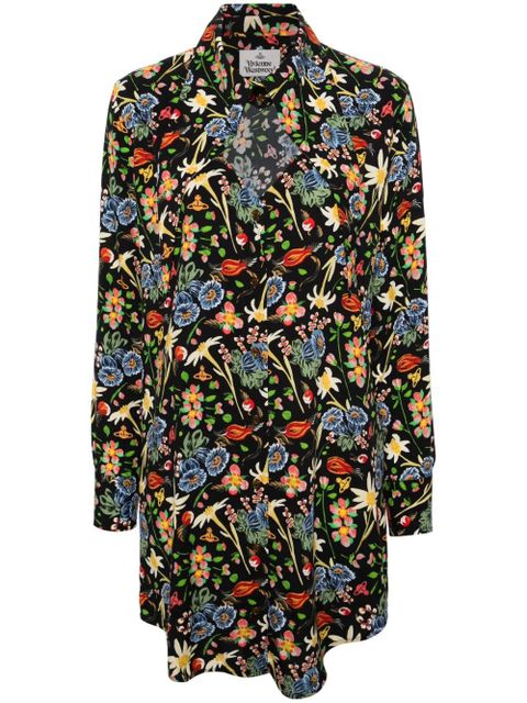 Vivienne Westwood Heart floral-print shirt minidress - Black - zdjęcie produktu nr 1