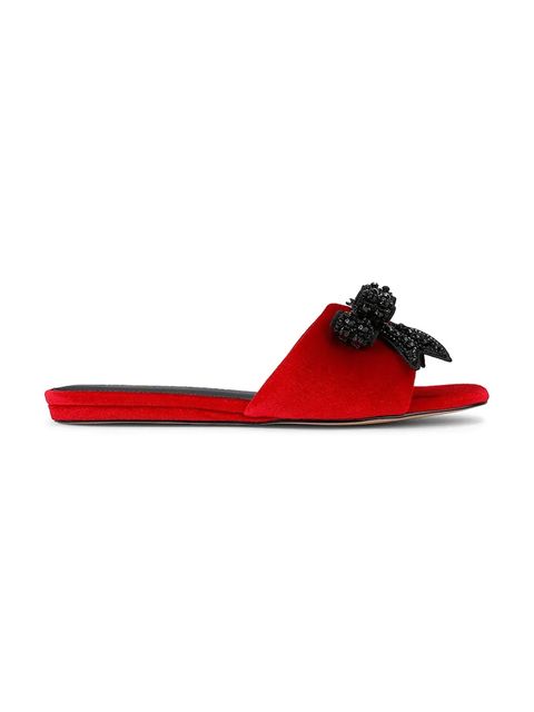 Kurt Geiger London klapki Kensington Bow Flat Sdl damskie kolor czerwony 655750789 - zdjęcie produktu nr 1