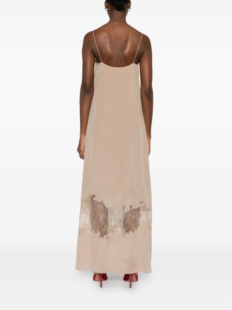 STAUD lace-trimmed slip dress - Neutrals