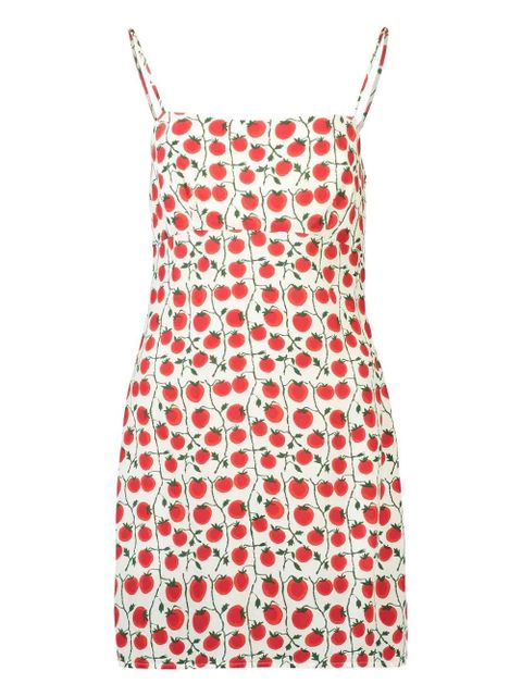 STAUD Remington tomato-print slip dress - Neutrals - zdjęcie produktu nr 1