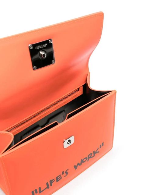 Off-White Jitney 1.4 leather top-handle bag - Orange