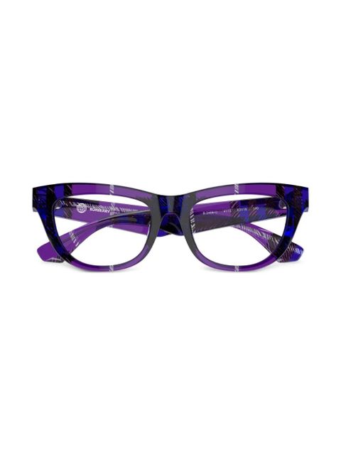 Burberry Eyewear check-pattern cat-eye glasses - Purple