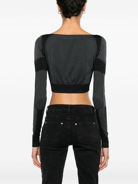 MISBHV logo-jacquard crop top - Black