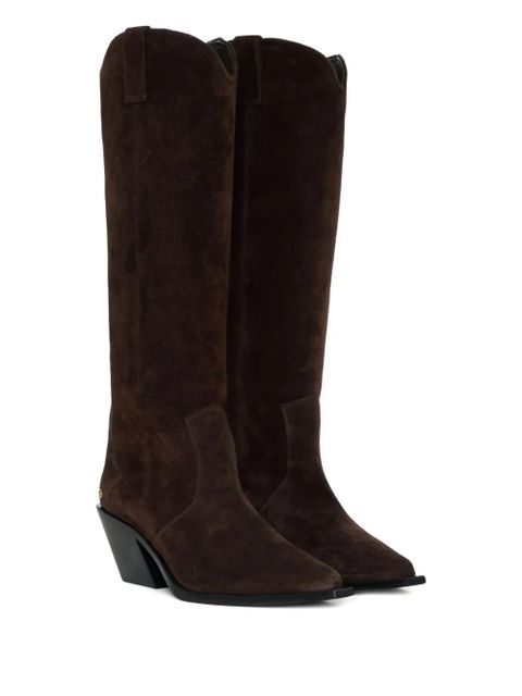 ANINE BING 70mm Tania suede knee-high boots - Brown - zdjęcie produktu nr 2