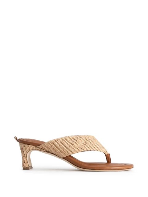 BY FAR Dasha raffia heeled espadrilles - Neutrals - zdjęcie produktu nr 1