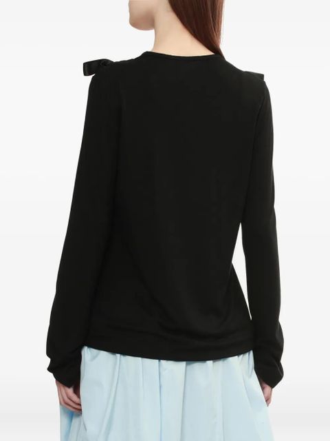 Simone Rocha ribbon-detail long-sleeve T-shirt - Black